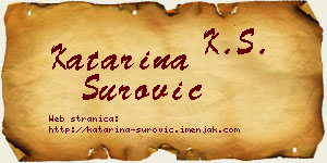 Katarina Surović vizit kartica